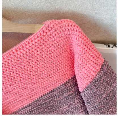Cosy Plus Size Lazy Day Patch Colour Sweater