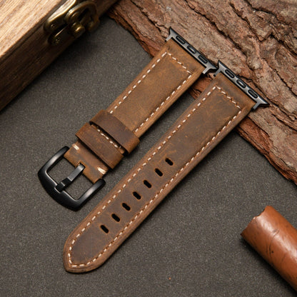 Classic Brown Leather Watch Strap — Textured Finish