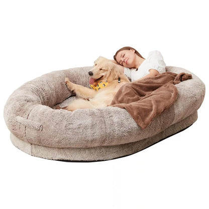 Plush Double Dog Bed for Cozy Pet Lounging