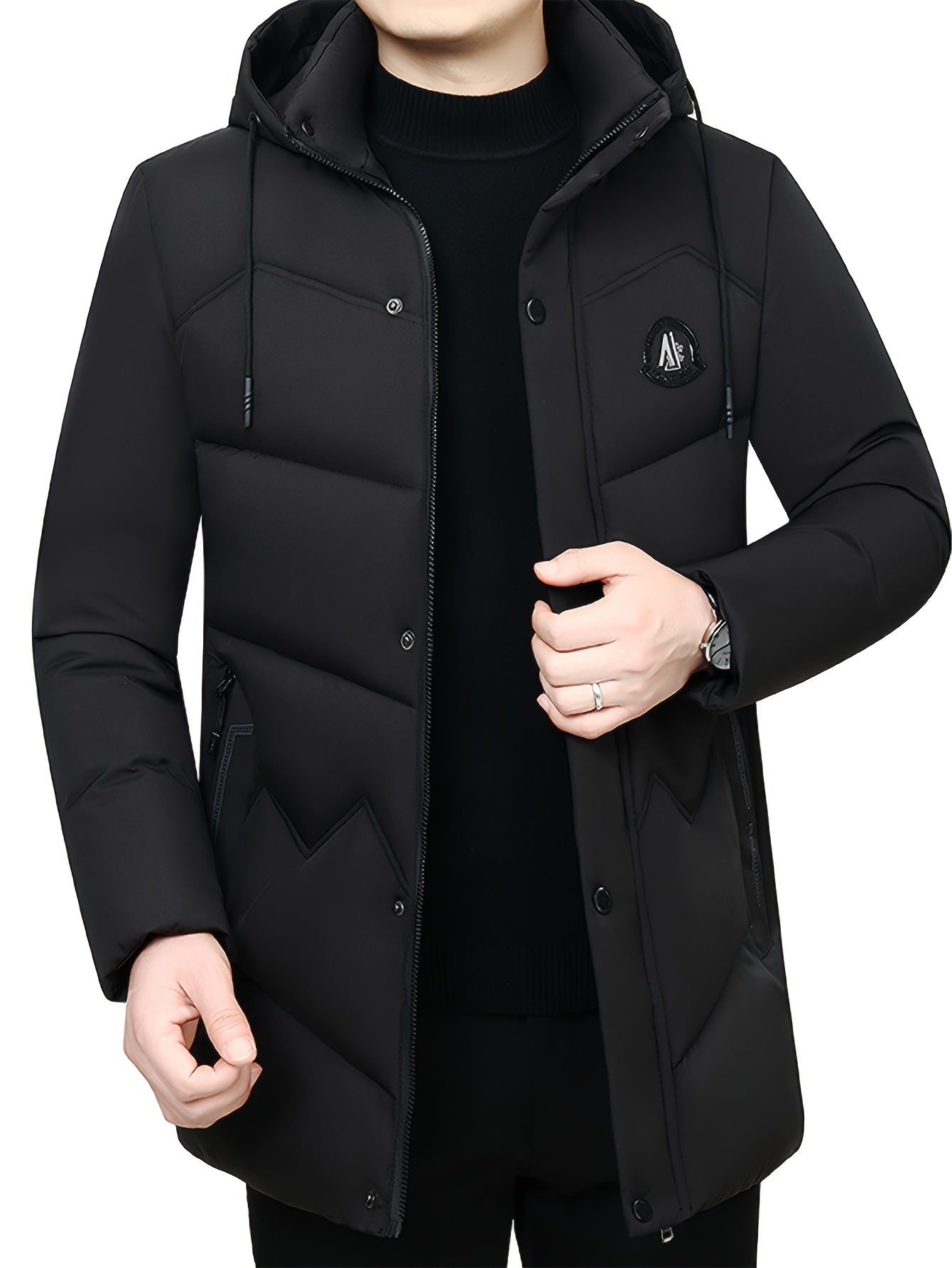 Warm Cozy Men's Solid Puff Winter Parka Jacket