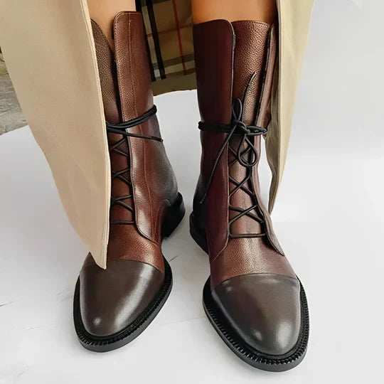 Tatum | Mid Calf Lace Up Ankle Boots for Women