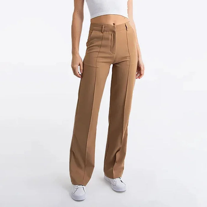 Classic Fit Women's Straight Leg Trousers with Pockets