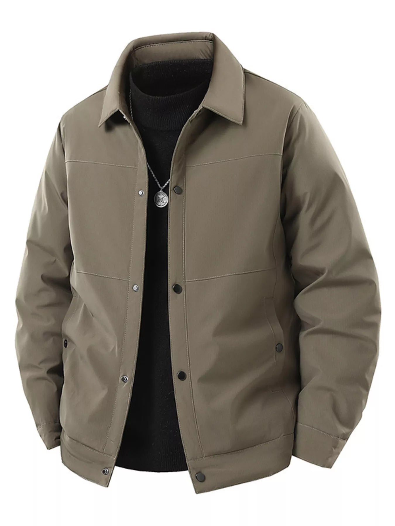 Big and Tall Button Down Long Sleeve Coat - BritishElegance