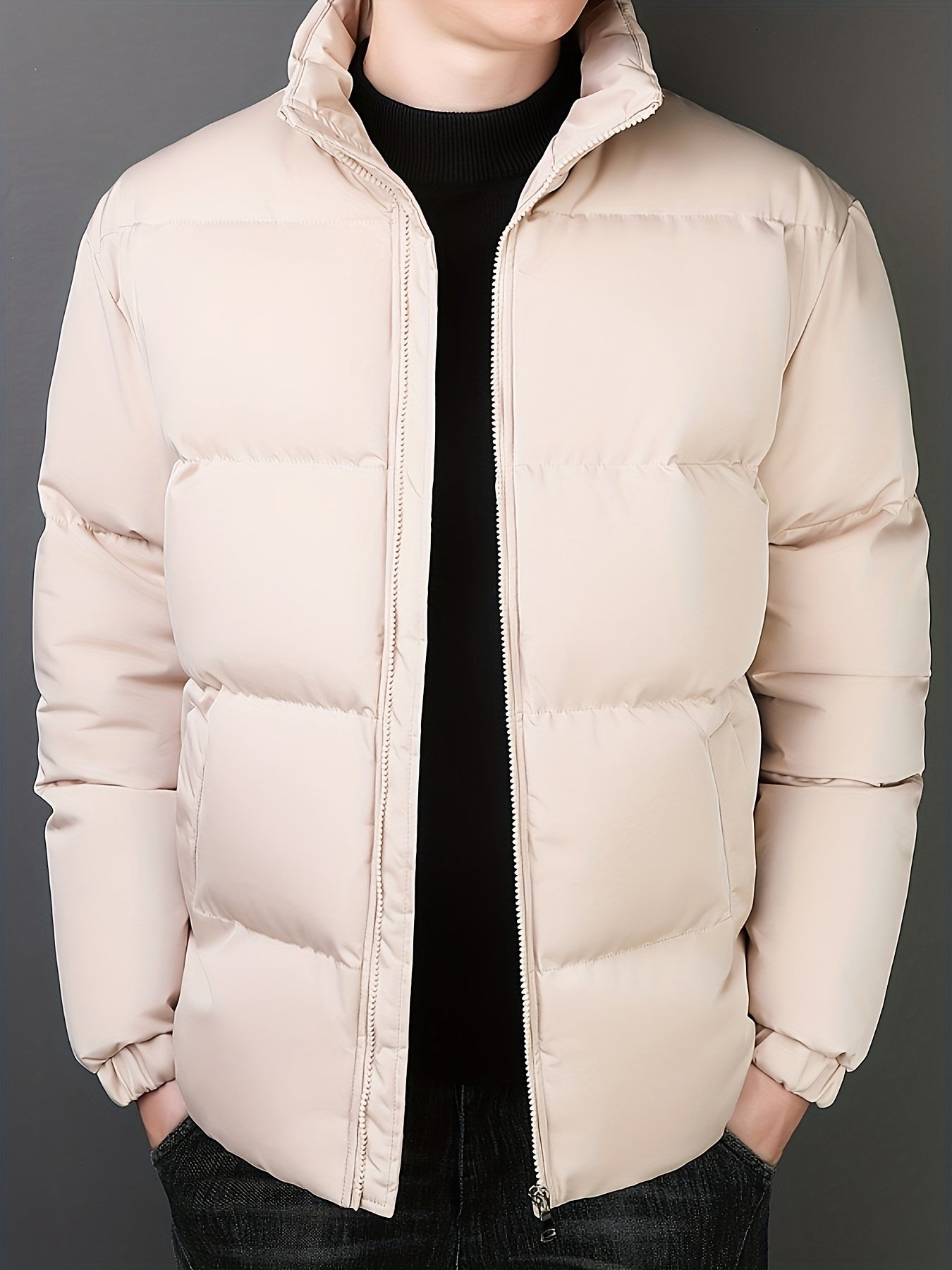 Waterproof Men's Winter Coat with Zip Pockets