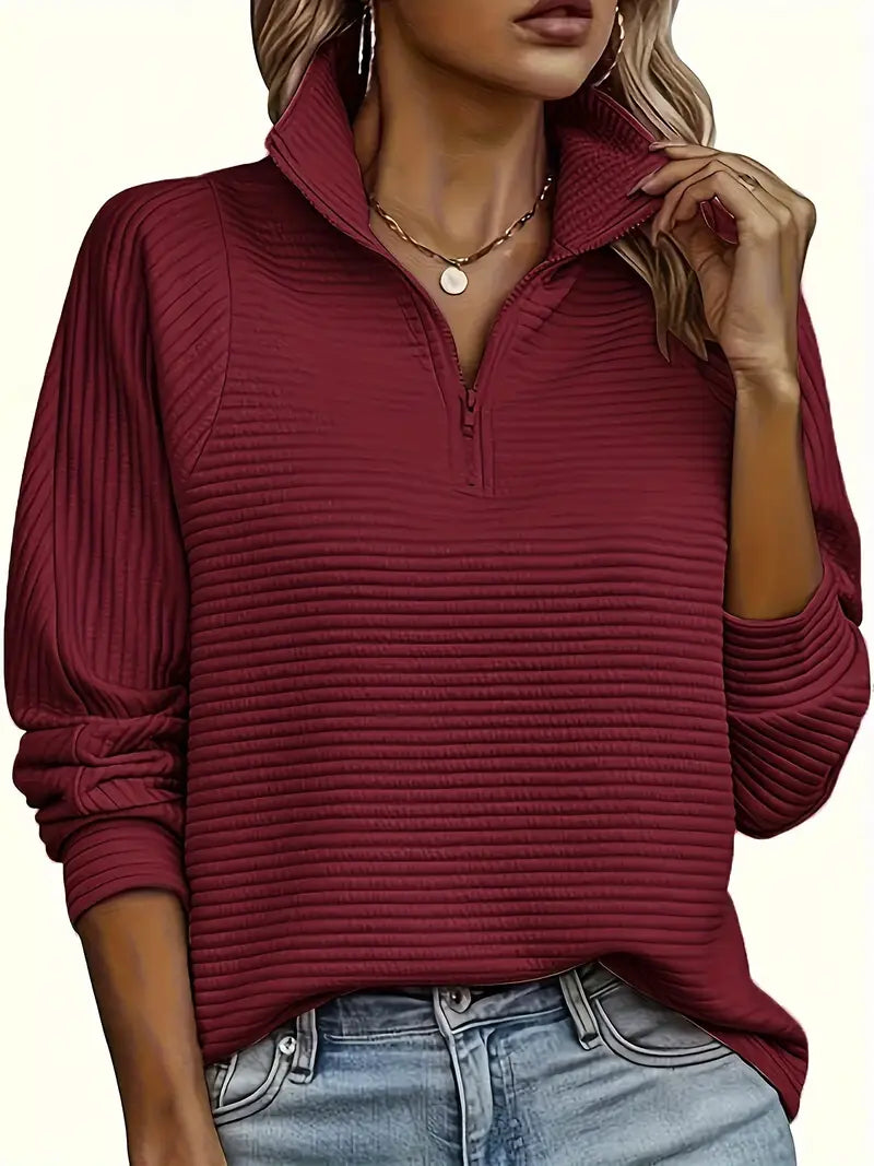 Soft Women's Quarter Zip Knit Sweater
