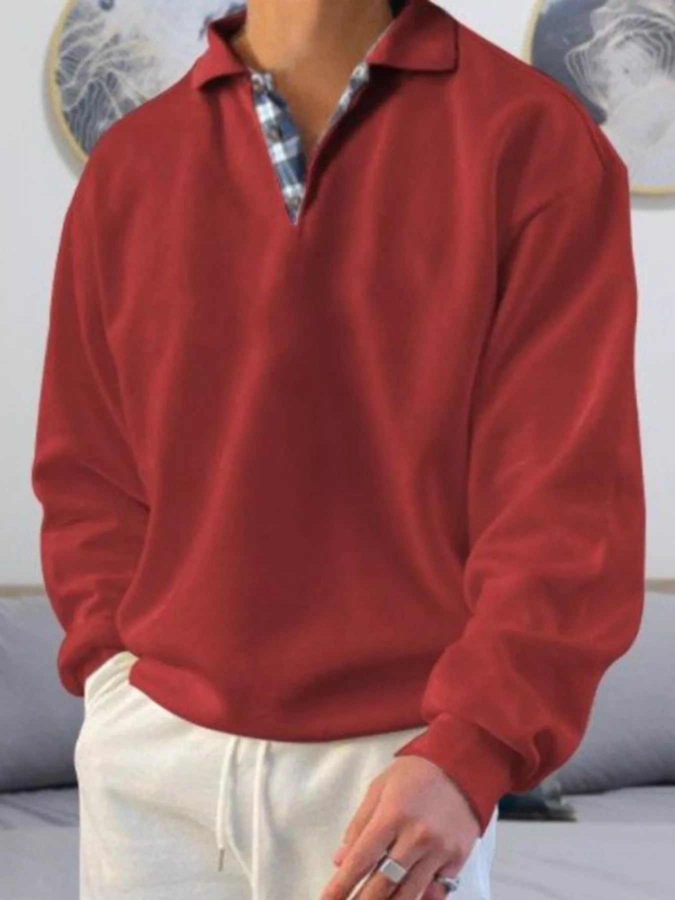 Big Size Mens Classic Long Sleeve Polo Shirt
