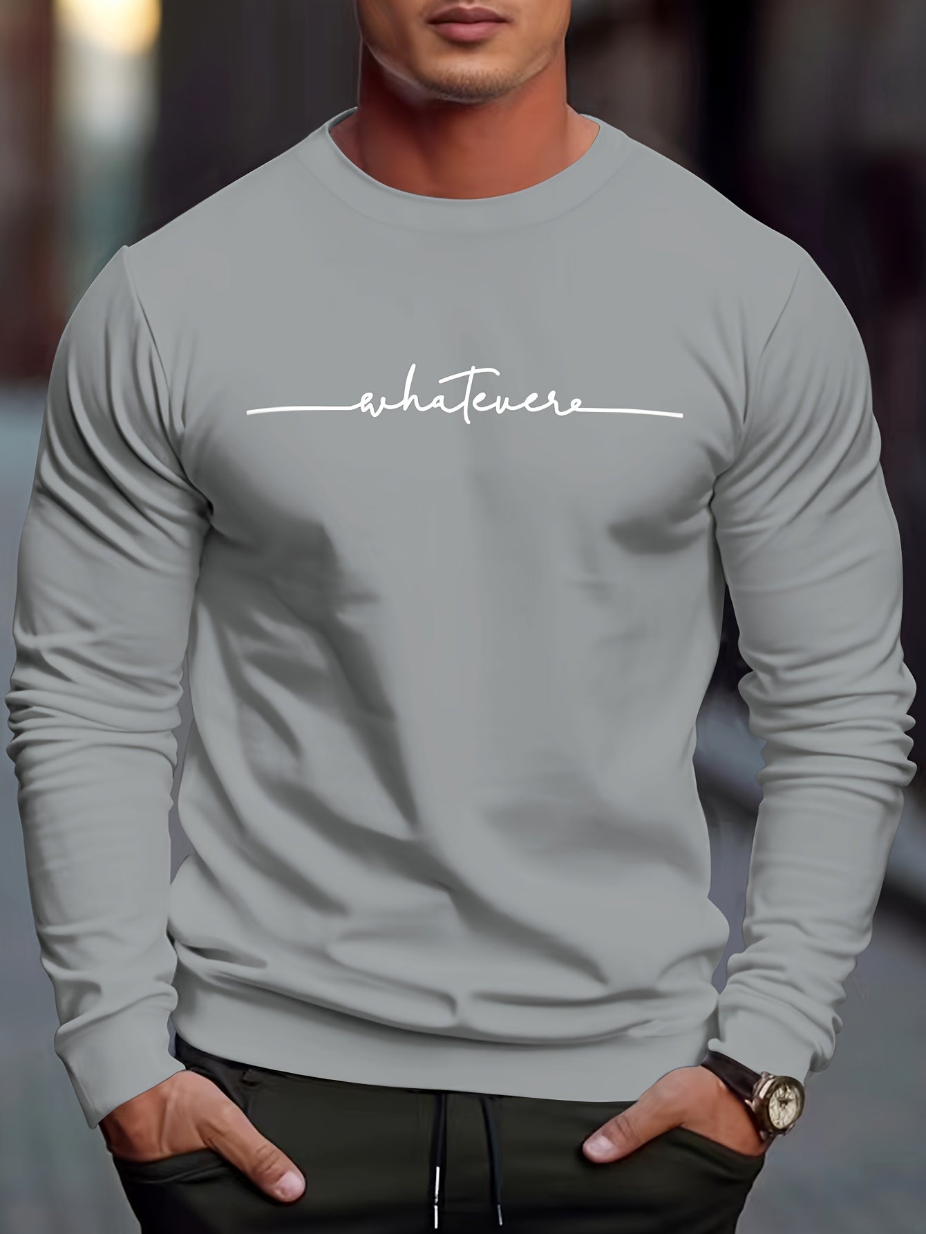 Relaxed Fit Mens Sweatshirt with Funny Graphic Print - BritishElegance