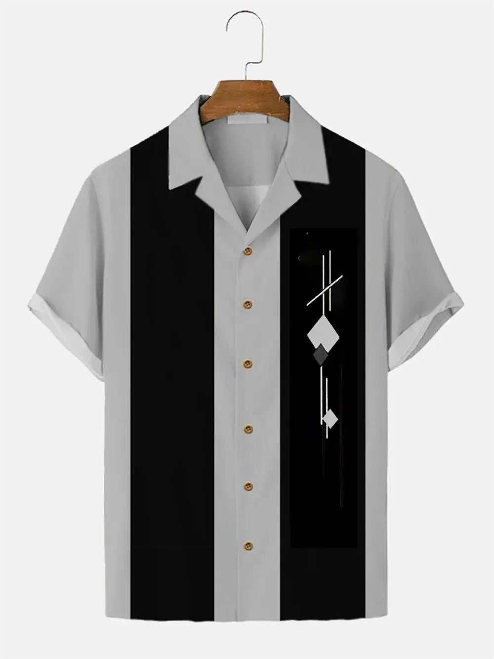 Classic Short Sleeve Shirt with Vintage Stripes