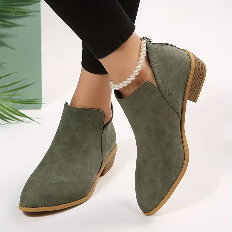 Ladies High Heel Ankle Boots Pointed Toe - BritishElegance