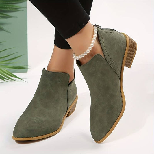 Ladies High Heel Ankle Boots Pointed Toe - BritishElegance