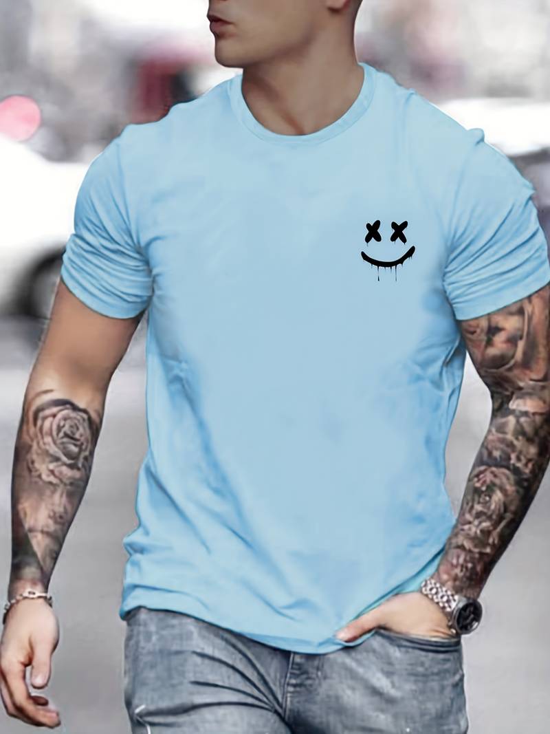 Crew neck t-shirt featuring a smiling Brandon print