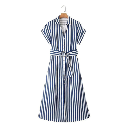 Classic Stripe Summer Dress - BritishElegance