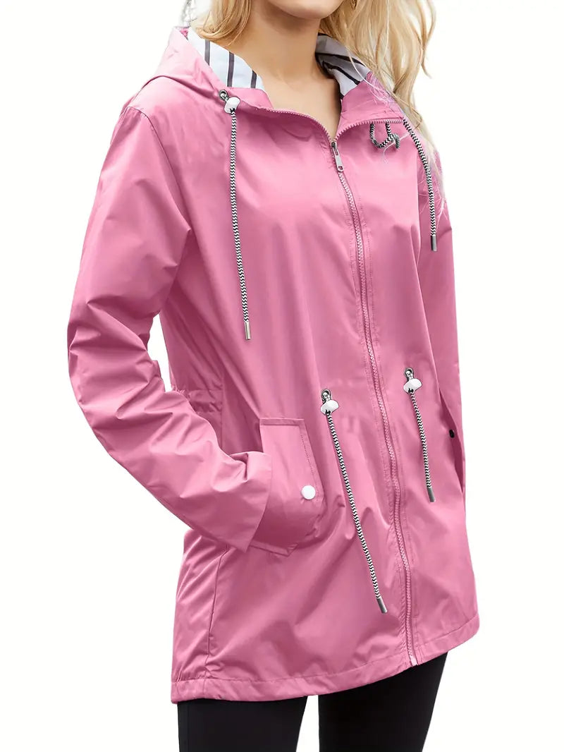 Waterproof Women's Parka Jacket With Hood And Pockets