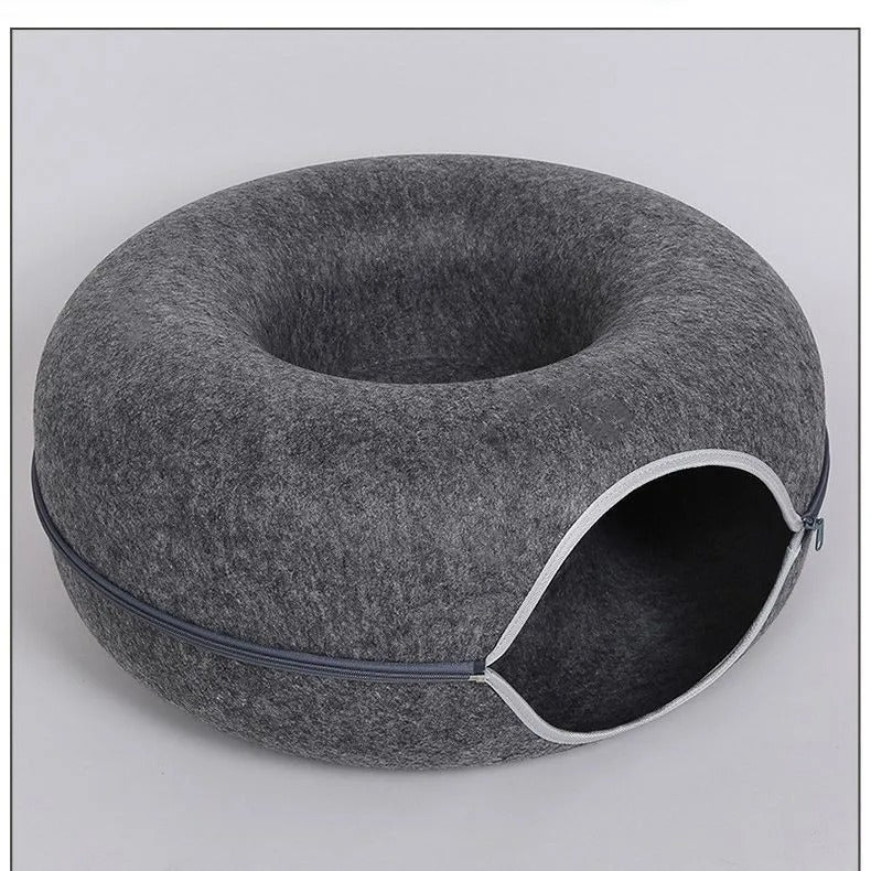 Comfy Feline Hideaway Tunnel Bed for Cats