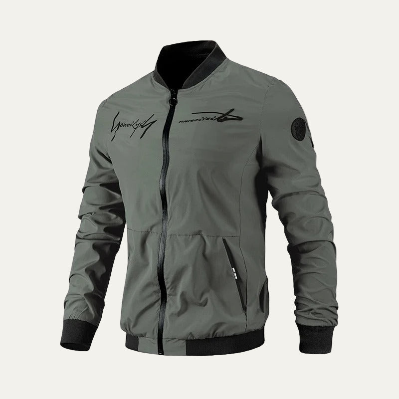 Men’s Modern Graphic Zip Up Bomber Jacket