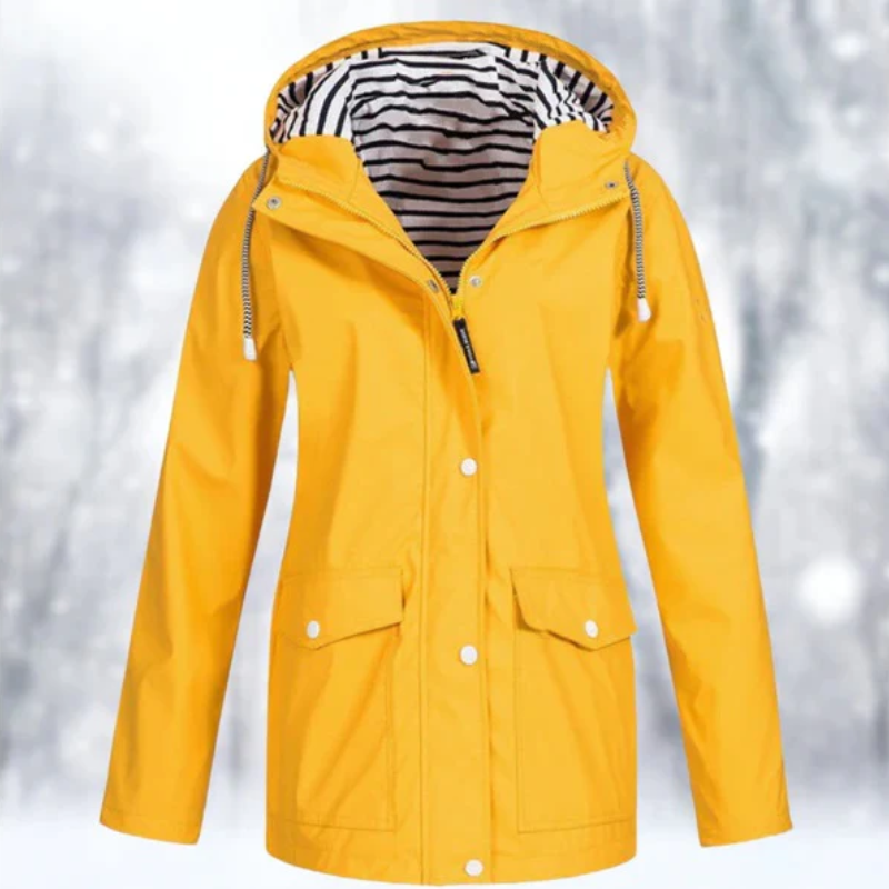 Waterproof Hooded Ladies Rain Jacket - BritishElegance