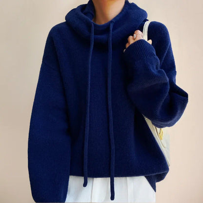 Anna | Women's Hoodie with Cowl Neck and Cord Details