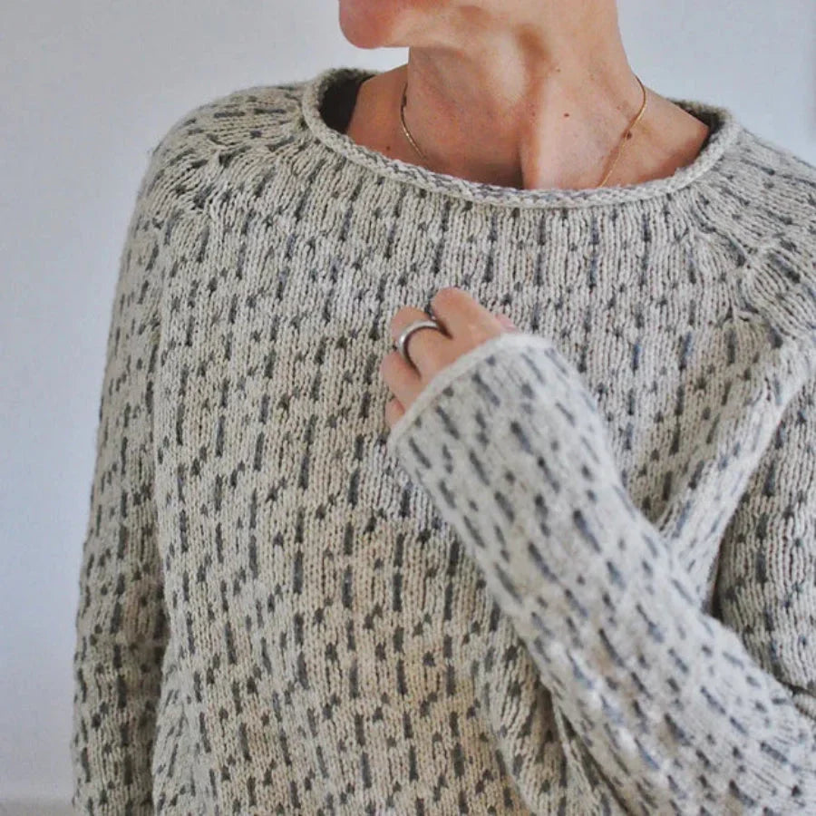 Maya | Women's Ribbed Hem Crewneck Knit Sweater