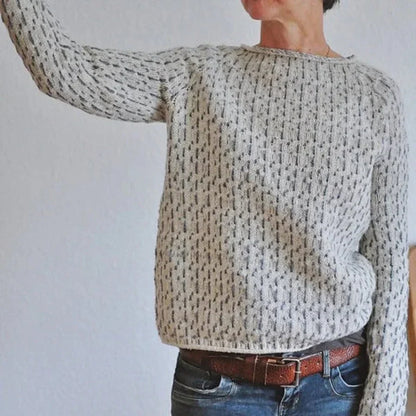 Maya | Women's Ribbed Hem Crewneck Knit Sweater