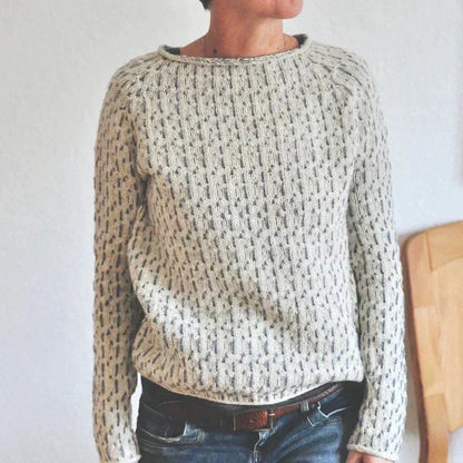 Maya | Women's Ribbed Hem Crewneck Knit Sweater