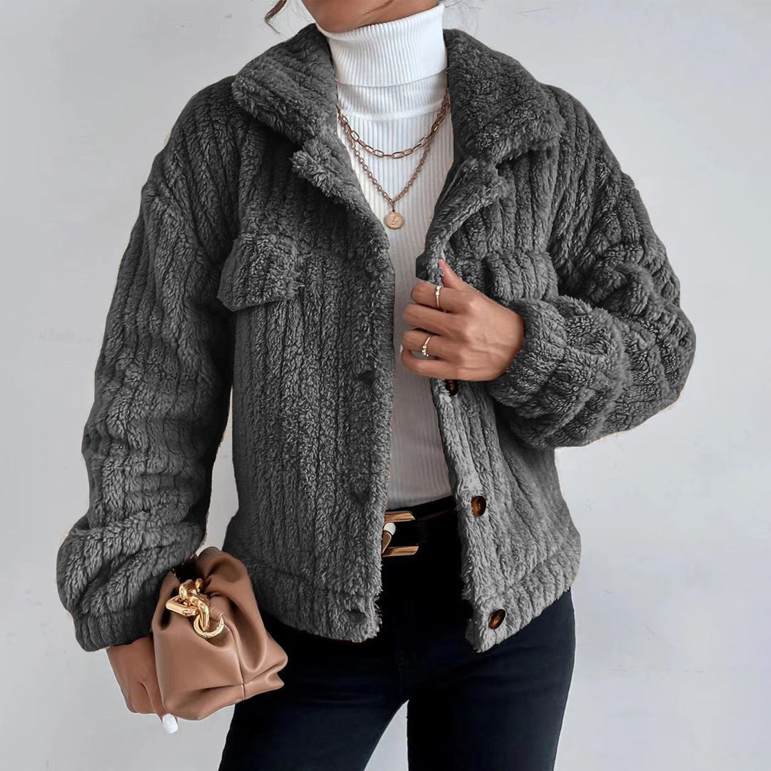 Women's Fleece Lined Button Down Jacket
