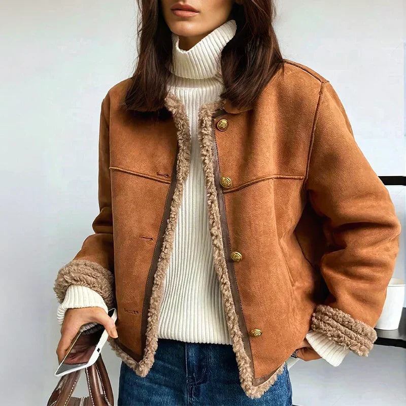 Women’s Teddy Winter Bomber Jacket | Cropped