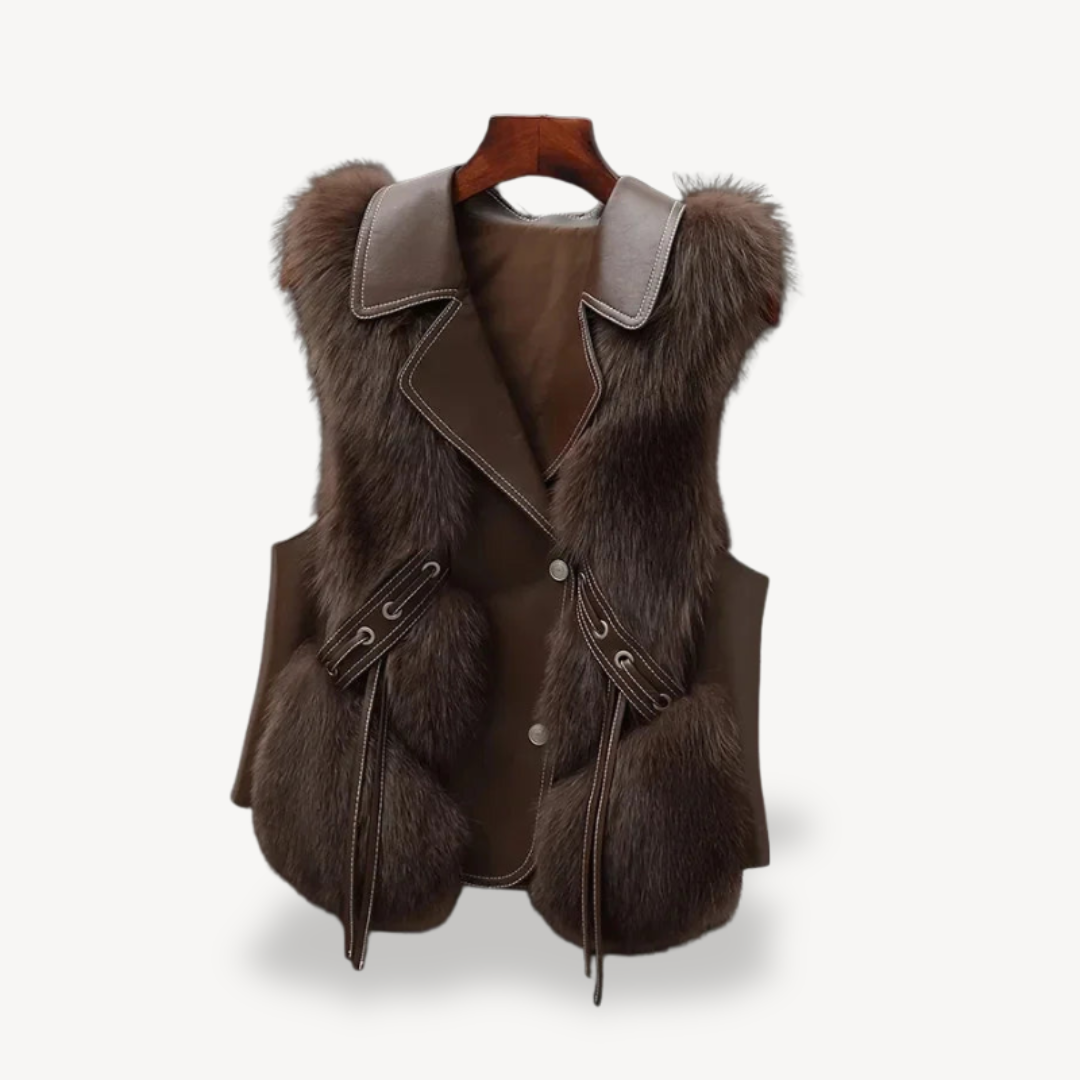 Faux Fur Leather Vest for Women