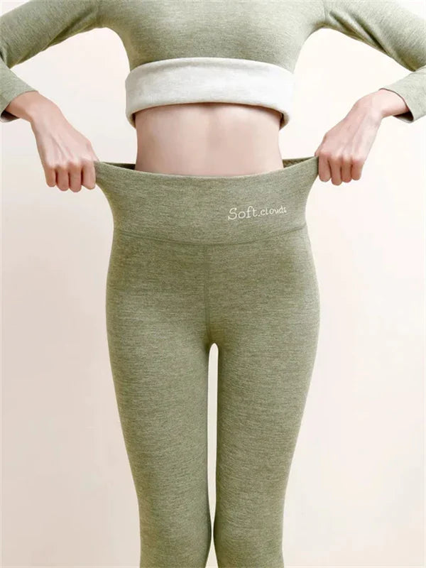 Soft Thermal Fleece Lined Winter Leggings for Women