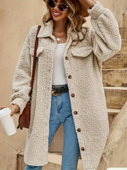 Plush Women's Large Faux Fur Parka Coat - BritishElegance
