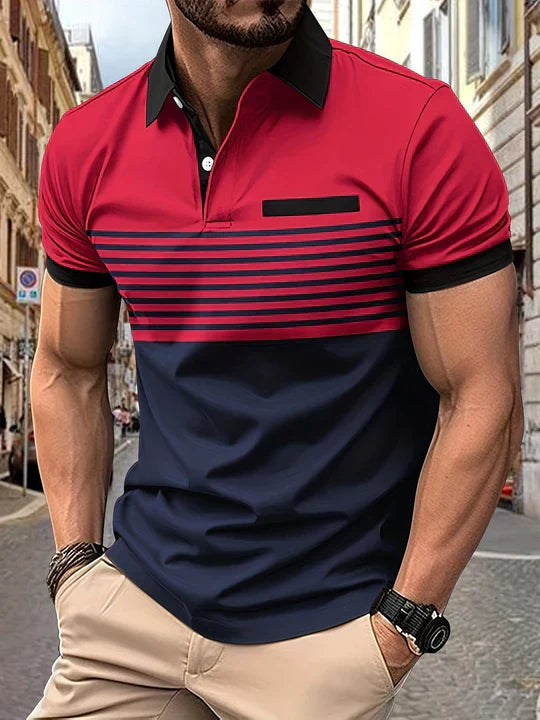 Men's Louis Stripe Summer Polo Shirt