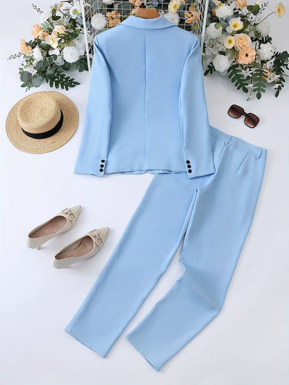 Elle – Women’s Notched Lapel Blazer & Trouser Set