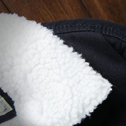 Men’s Sherpa Lined Denim Jacket with Fleece Collar