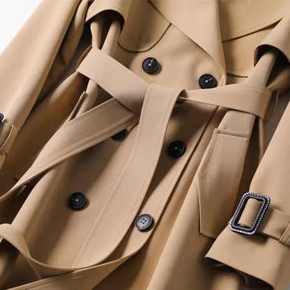 Women’s Premium Classic Trench Coat – Wool-Blend Fabric & Timeless Style