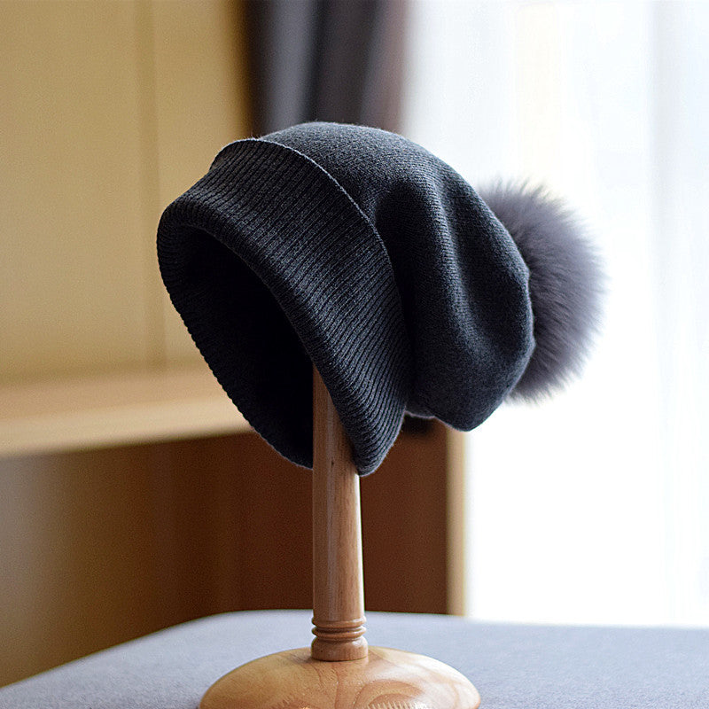 Isla Ribbed Pom-Pom Beanie | Close Fit Beanie
