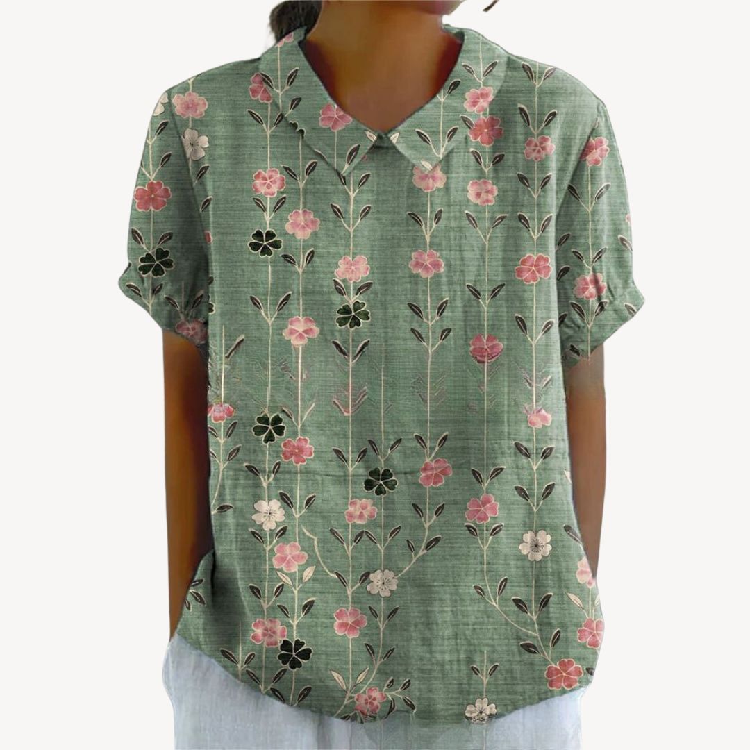 Floral Print Button-Up Shirt Women