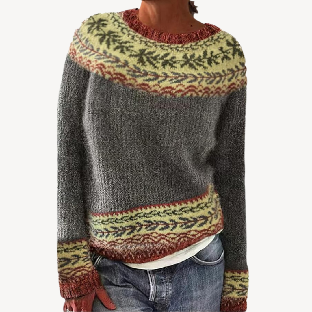 Embroidered Floral Sweater for Women
