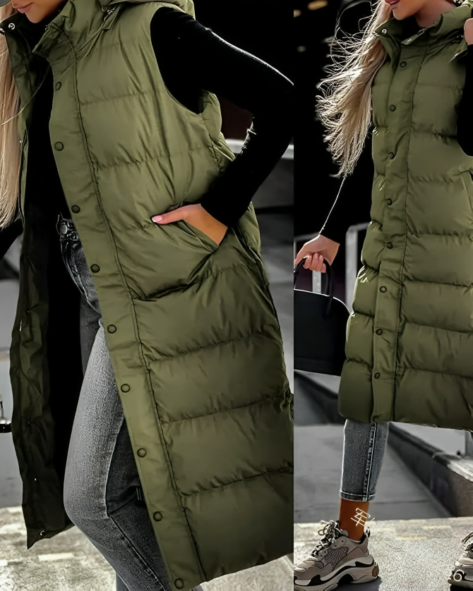 Warm Fleeceless Women's Down Parka Coat
