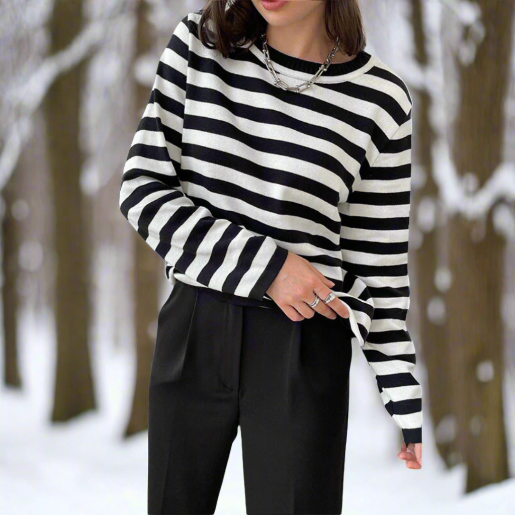 Classic Women's Vertical Stripe Tee Shirt