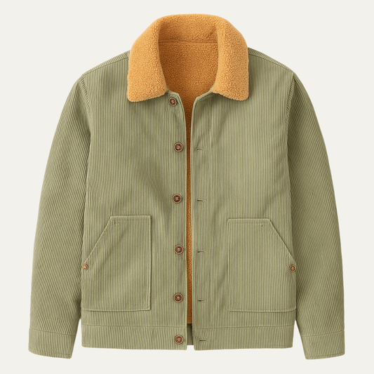 The Dorsoduro Men's Corduroy Sherpa Warm Winter Trucker Jacket