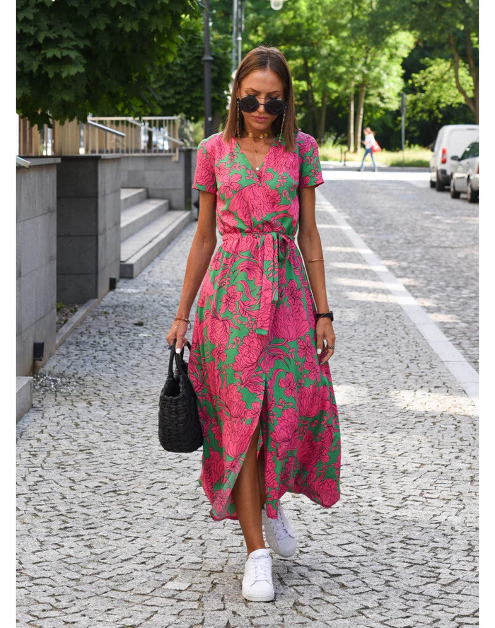Women's Breathable Casual Sundress with Vibrant Print