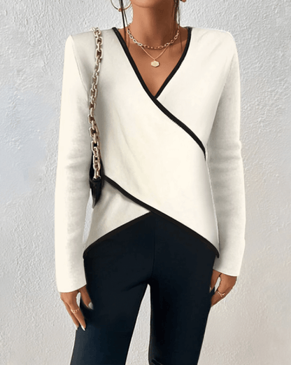 Stylish V-neck wrap sweater for women