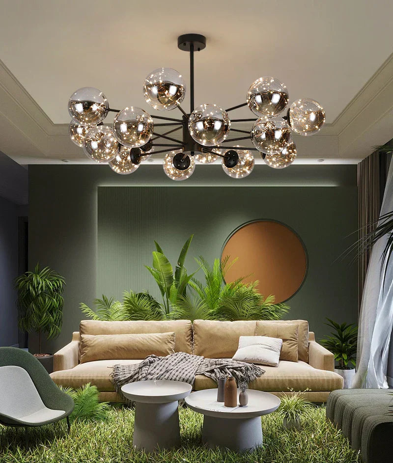 Elegant Glass Pendant Chandelier Lighting Fixture