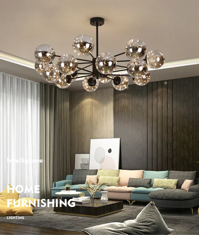 Elegant Glass Pendant Chandelier Lighting Fixture - BritishElegance