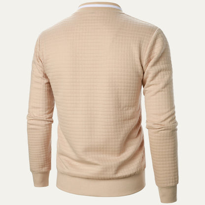 Men’s Quilted Square Pattern Bomber Jacket