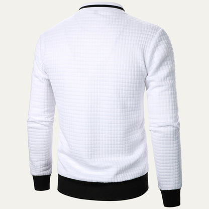 Men’s Quilted Square Pattern Bomber Jacket