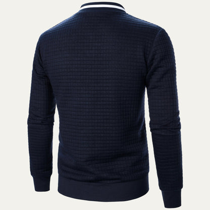 Men’s Quilted Square Pattern Bomber Jacket