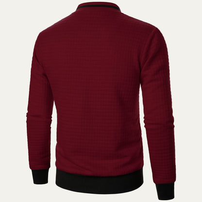 Men’s Quilted Square Pattern Bomber Jacket