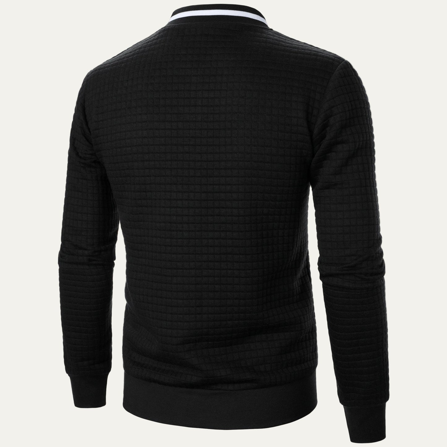 Men’s Quilted Square Pattern Bomber Jacket