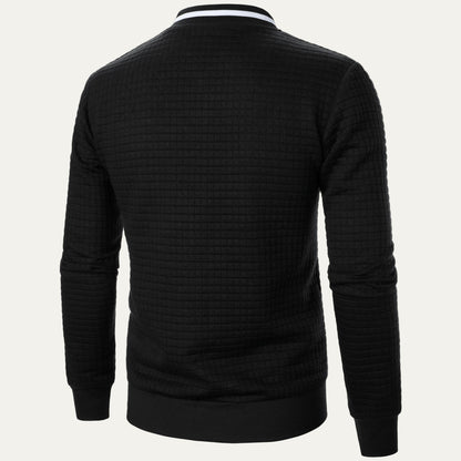 Men’s Quilted Square Pattern Bomber Jacket