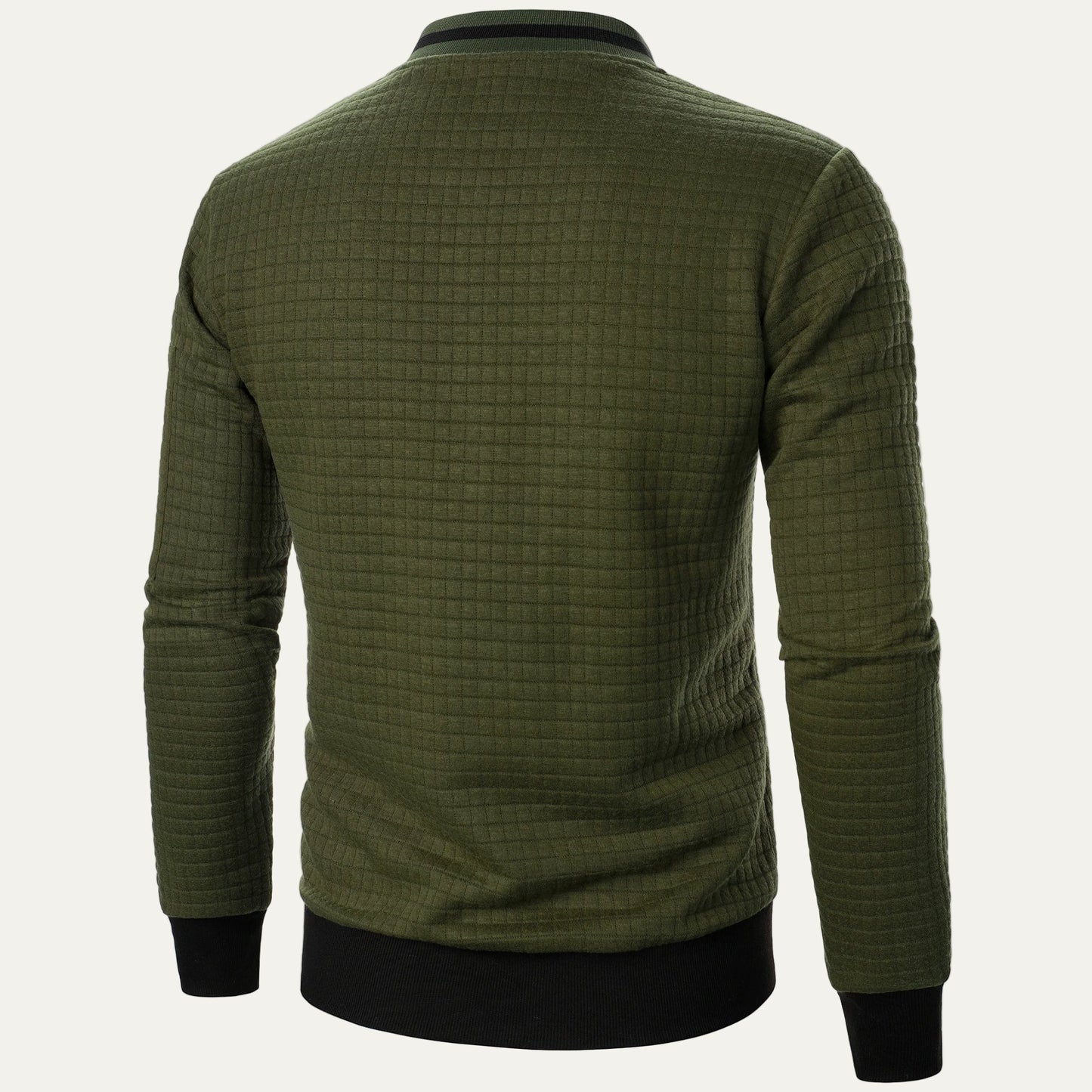 Men’s Quilted Square Pattern Bomber Jacket